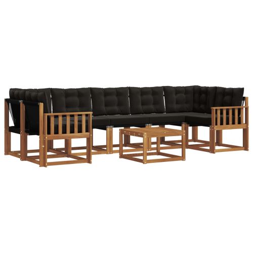 Комплект дивани за открито 8 pcs Естествено и черно