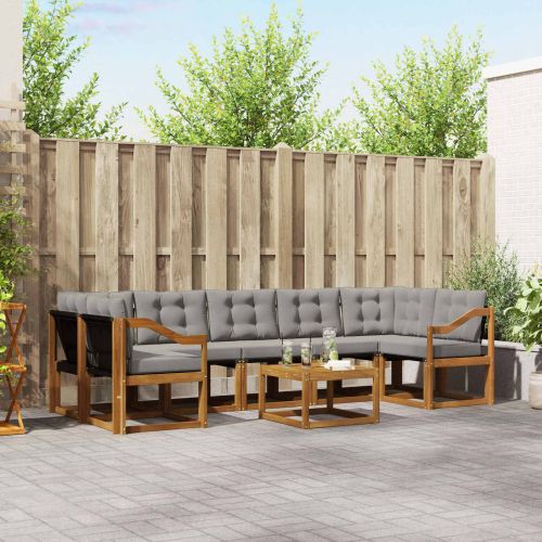 Комплект дивани за открито 8 pcs Естествено и светло сиво