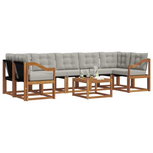 Комплект дивани за открито 8 pcs Естествено и светло сиво