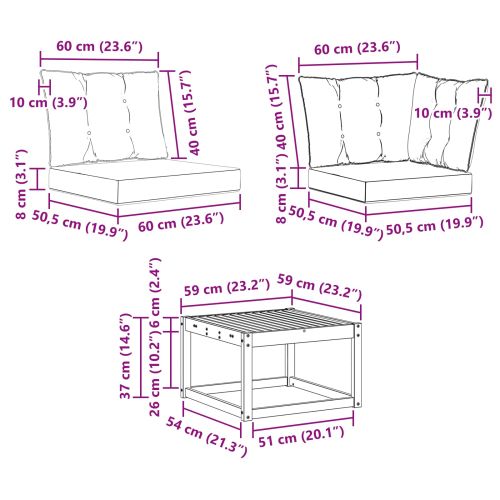 Комплект дивани за открито 8 pcs Естествено и светло сиво