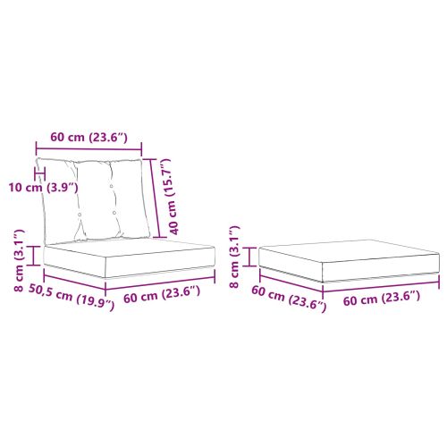 Комплект дивани за открито 4 pcs Натурален и Крема