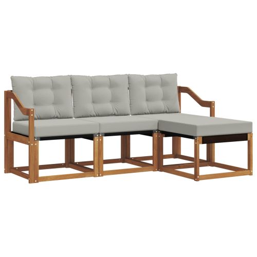 Комплект дивани за открито 4 pcs Естествено и светло сиво