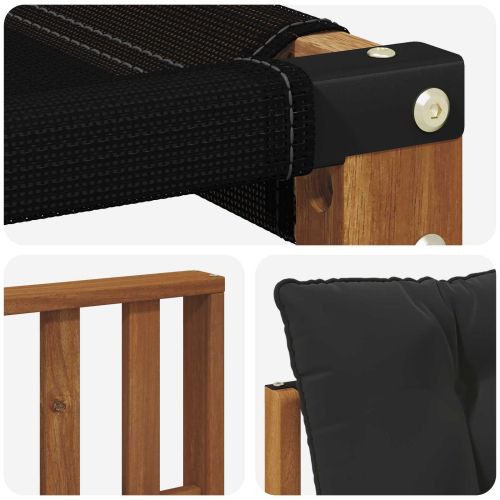 Комплект дивани за открито 5 pcs Естествено и черно