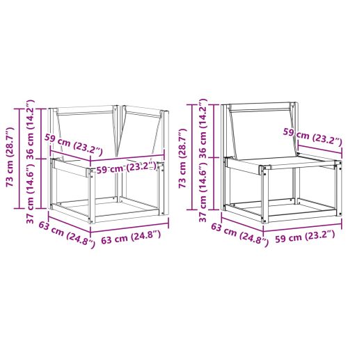 Комплект дивани за открито 5 pcs Натурален и Крема