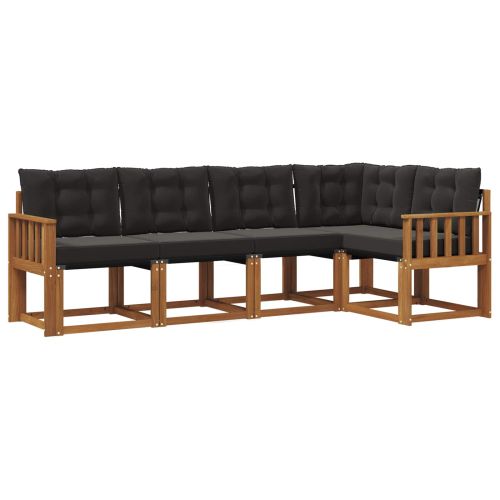 Комплект дивани за открито 5 pcs Естествено и черно