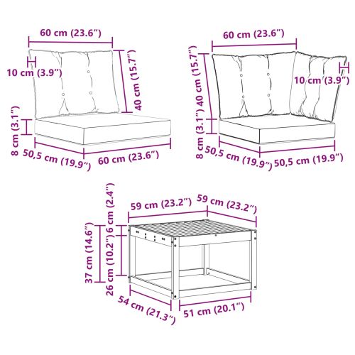 Комплект дивани за открито 6 pcs Естествено и светло сиво