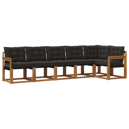 Комплект дивани за открито 6 pcs Естествено и черно