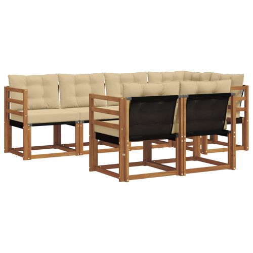 Комплект дивани за открито 7 pcs Натурален и Бежов