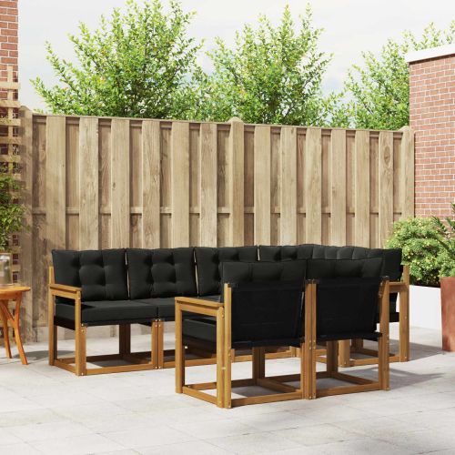 Комплект дивани за открито 7 pcs Естествено и черно