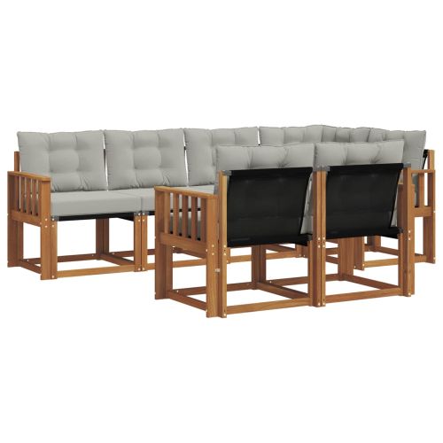 Комплект дивани за открито 7 pcs Естествено и светло сиво