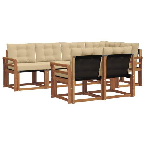 Комплект дивани за открито 7 pcs Натурален и Бежов