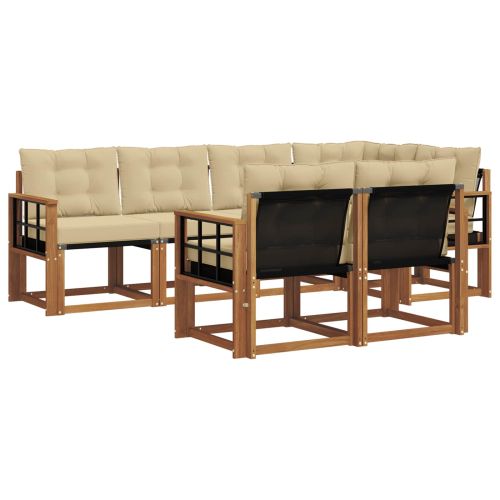 Комплект дивани за открито 7 pcs Натурален и Бежов