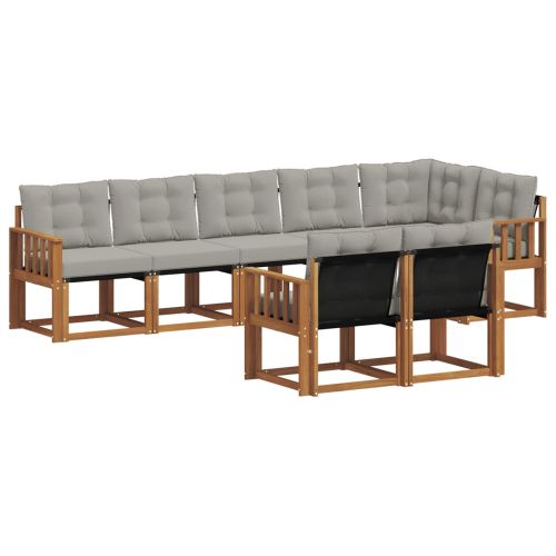 Комплект дивани за открито 8 pcs Естествено и светло сиво