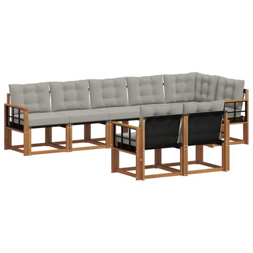 Комплект дивани за открито 8 pcs Естествено и светло сиво