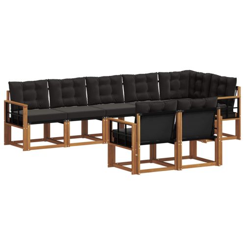 Комплект дивани за открито 8 pcs Естествено и черно
