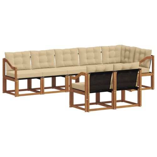 Комплект дивани за открито 8 pcs Натурален и Бежов