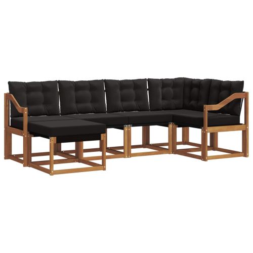 Комплект дивани за открито 6 pcs Естествено и черно