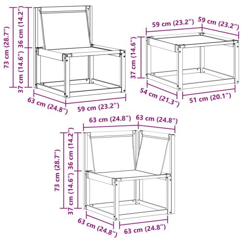 Комплект дивани за открито 7 pcs Естествено и черно