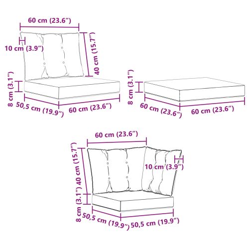 Комплект дивани за открито 8 pcs Естествено и черно