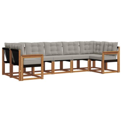 Комплект дивани за открито 7 pcs Естествено и светло сиво