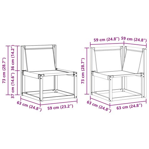 Комплект дивани за открито 9 pcs Естествено и черно