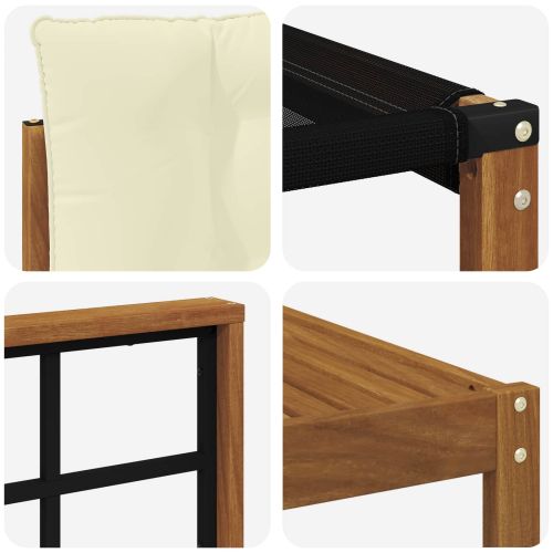 Комплект дивани за открито 10 pcs Натурален и Крема