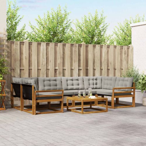 Комплект дивани за открито 7 pcs Естествено и светло сиво