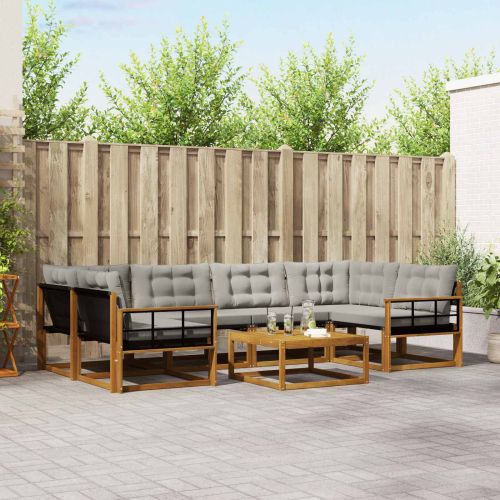 Комплект дивани за открито 7 pcs Естествено и светло сиво