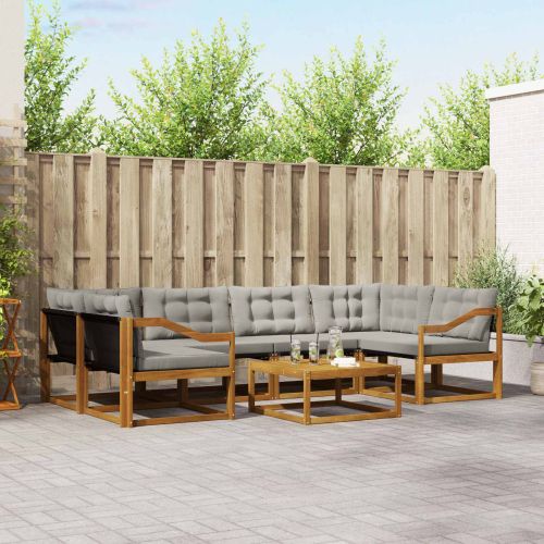 Комплект дивани за открито 7 pcs Естествено и светло сиво