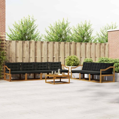 Комплект дивани за открито 8 pcs Естествено и черно