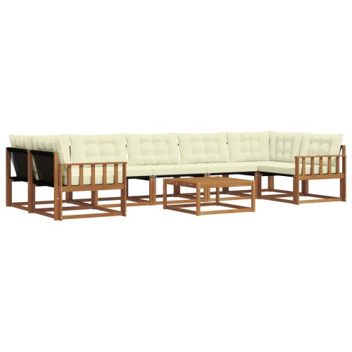 Комплект дивани за открито 8 pcs Натурален и Крема