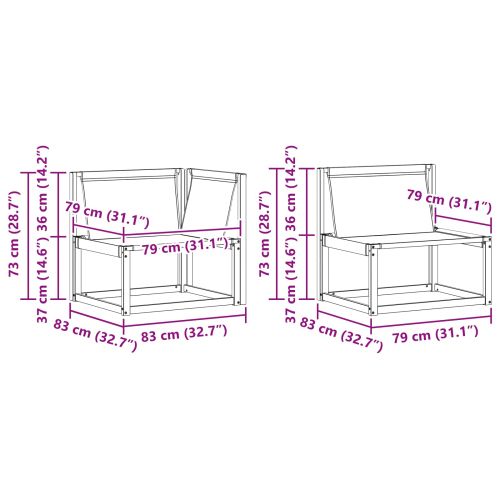 Комплект дивани за открито 8 pcs Натурален и Крема