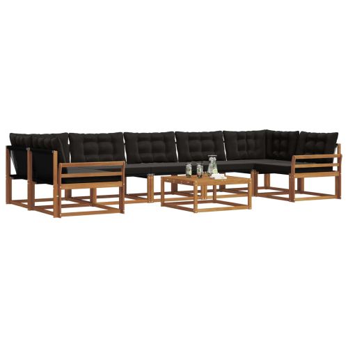 Комплект дивани за открито 8 pcs Естествено и черно