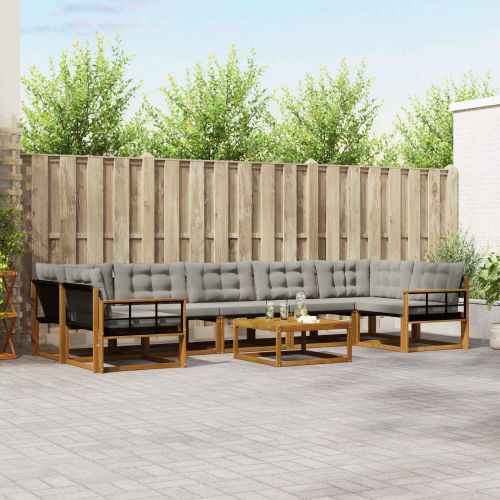 Комплект дивани за открито 8 pcs Естествено и светло сиво