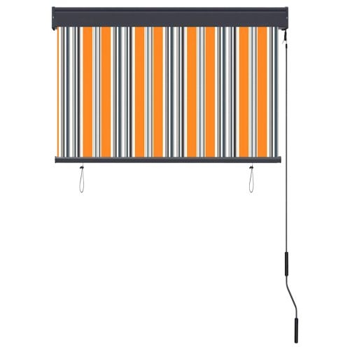 Външна ролетна щора, 100x250 см, жълто и синьо