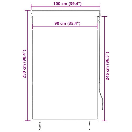 Външна ролетна щора, 100x250 см, жълто и синьо