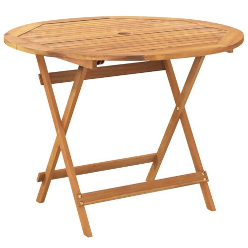 Градински трапезен комплект 5 части бежов полипропилен и масив