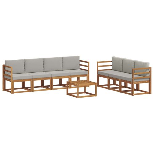 Комплект дивани за открито 8 pcs Естествено и светло сиво