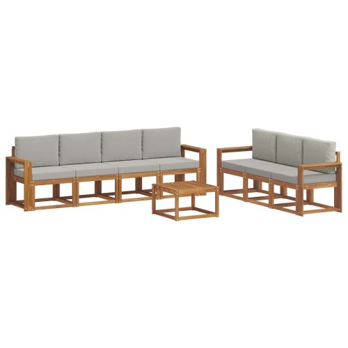 Комплект дивани за открито 8 pcs Естествено и светло сиво