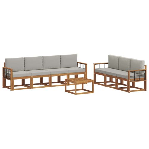 Комплект дивани за открито 8 pcs Естествено и светло сиво