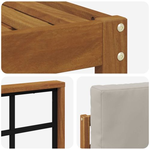 Комплект дивани за открито 8 pcs Естествено и светло сиво