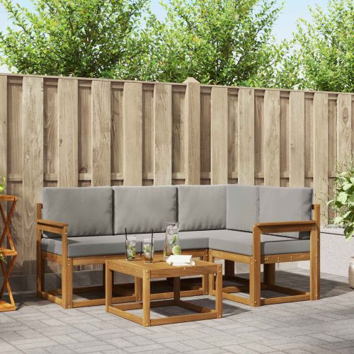 Комплект дивани за открито 5 pcs Естествено и светло сиво