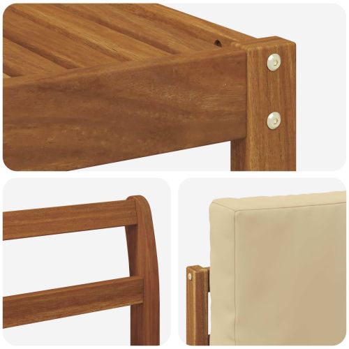 Комплект дивани за открито 5 pcs Натурален и Бежов