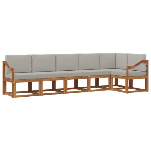 Комплект дивани за открито 6 pcs Естествено и светло сиво