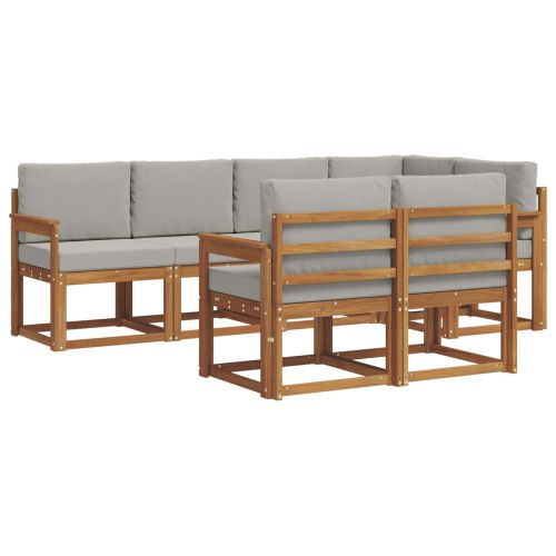 Комплект дивани за открито 7 pcs Естествено и светло сиво