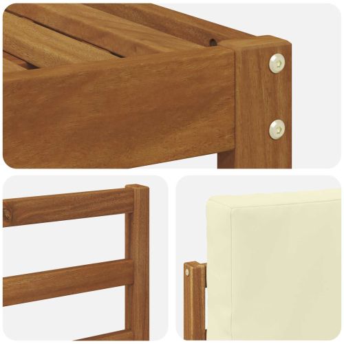 Комплект дивани за открито 7 pcs Натурален и Крема