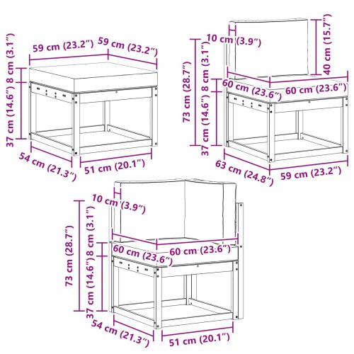 Комплект дивани за открито 7 pcs Натурален и Бежов