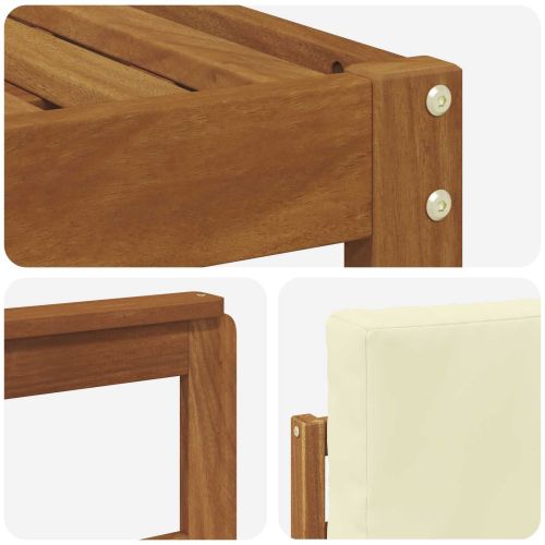 Комплект дивани за открито 7 pcs Натурален и Крема