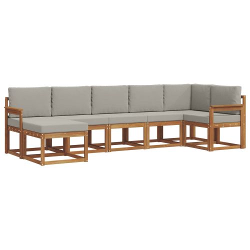 Комплект дивани за открито 7 pcs Естествено и светло сиво