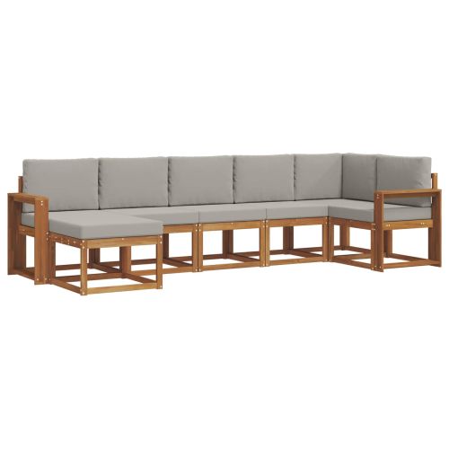 Комплект дивани за открито 7 pcs Естествено и светло сиво